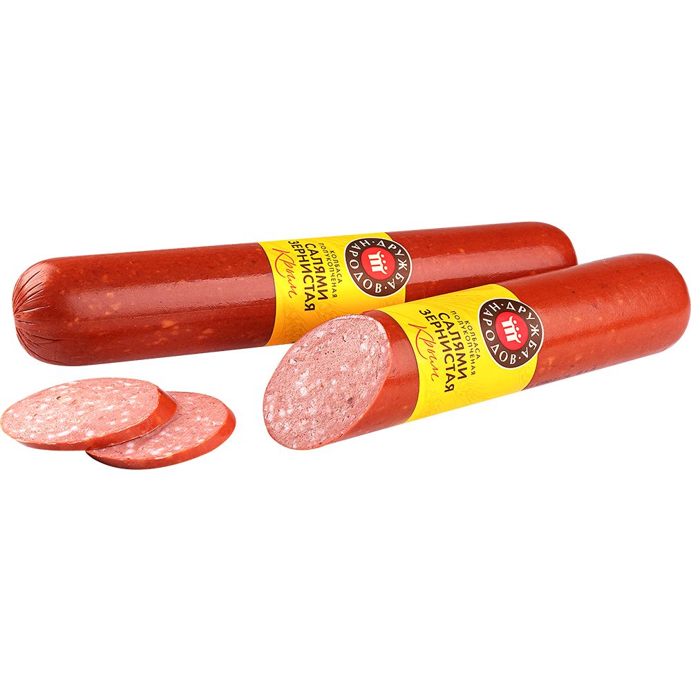 Колбаса куриная Салями зернистая пк 2с охлцо уп вак 05кгДружба Народов 210₽