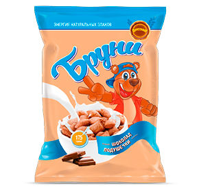 Сухие завтраки 175 г Бруни подушечки со вкусом шоколада м/уп