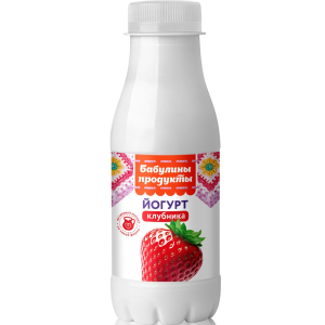 Йогурт "Бабулины продукты" Клубника 1,5% PET-бутылка 0,29 кг) [м]
