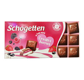 Шоколад молочный Schogetten с молочным кремом и лесными ягодами