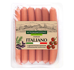 Сосиски с травами и вялеными томатами Italiano Агрокомплекс 360гр