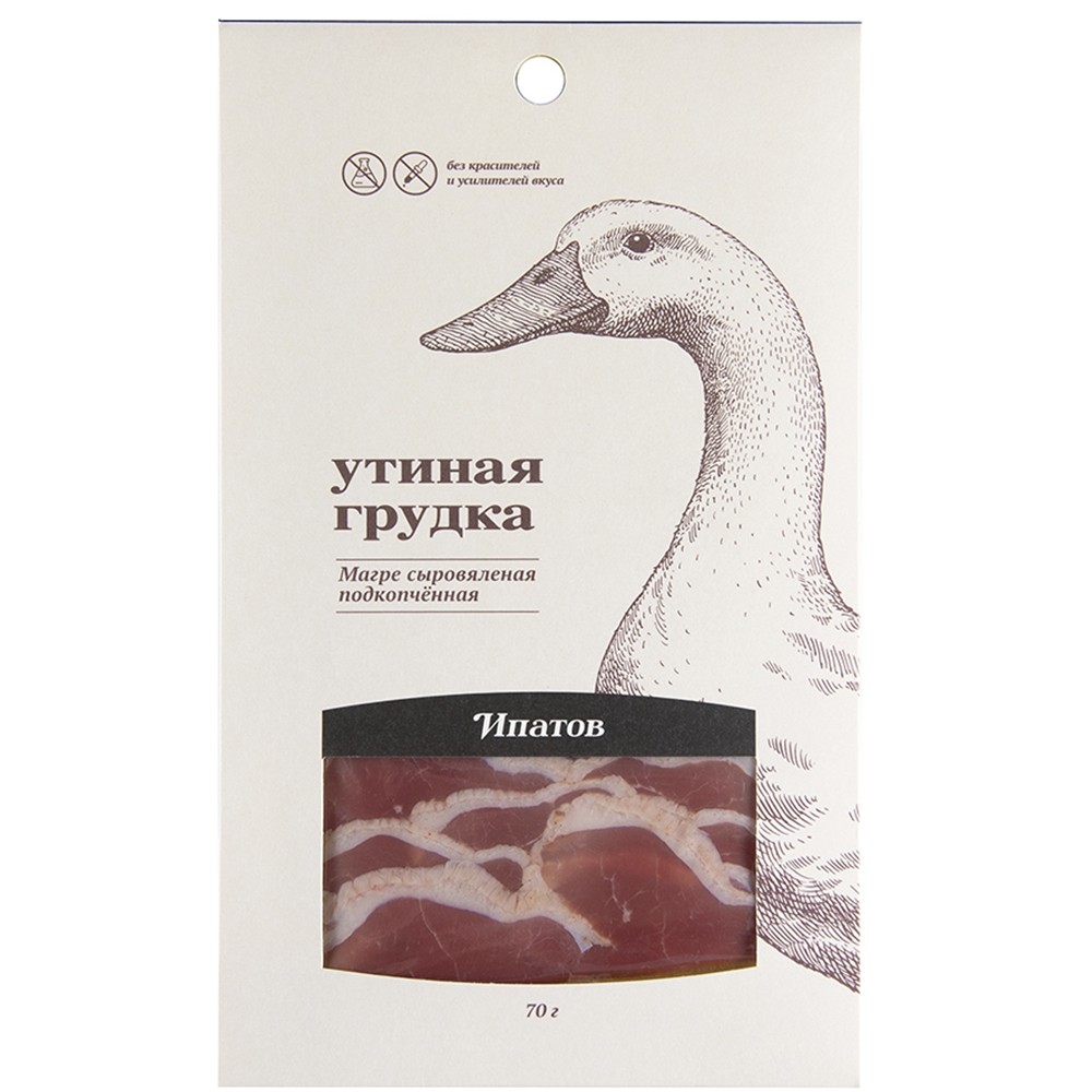 Утиная грудка Магре сыровяленая подкопченная Ипатов 007г 440₽