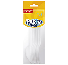 Paclan Ложки пластиковые белые, 6шт. Party Every Day  