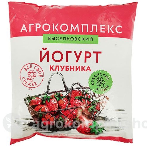 Йогурт Кубанская клубника 3,5% Агрокомплекс 500гр