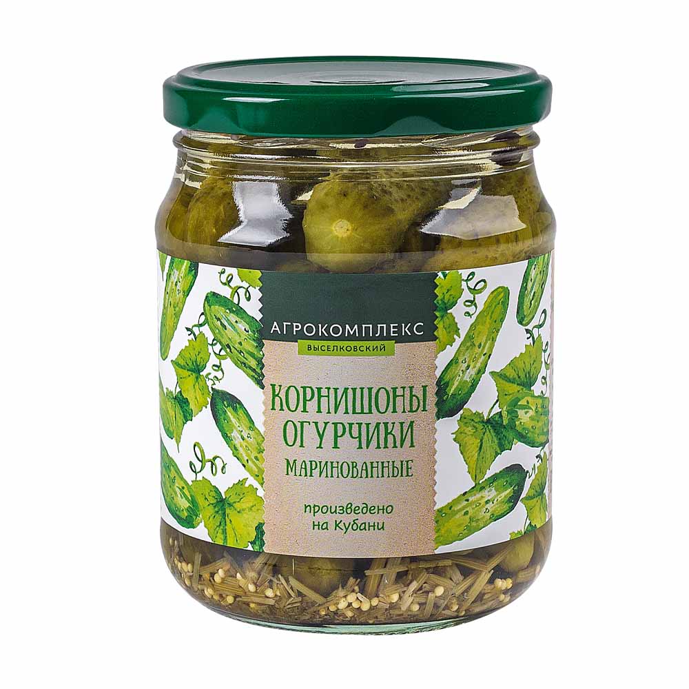 Огурчики маринованные Корнишоны Агрокомплекс 500гр 160₽