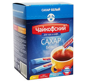 Сахар-песок Чайкофский 0.3кг в стиках /белый/ 60штх5г