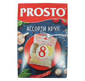 Ассорти круп PROSTO (греча, пшено, пшеничка, перловка) 500 гр к/уп