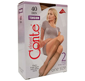Гольфы женские CE TENSION 40 (2 пары), р.23-25, natural