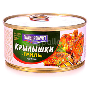 Крылышки куриные гриль Главпродукт №8 ключ ж/б 300гр