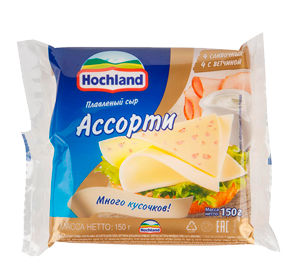 Сыр плавленый 150 г Hochland Ассорти 45% м/уп