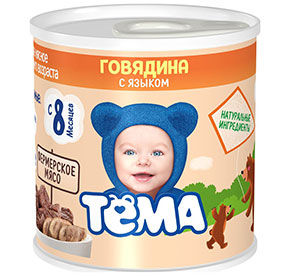 Пюре Тёма говядина с языком 100гр
