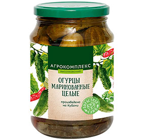 Огурцы маринованные целые 720гр
