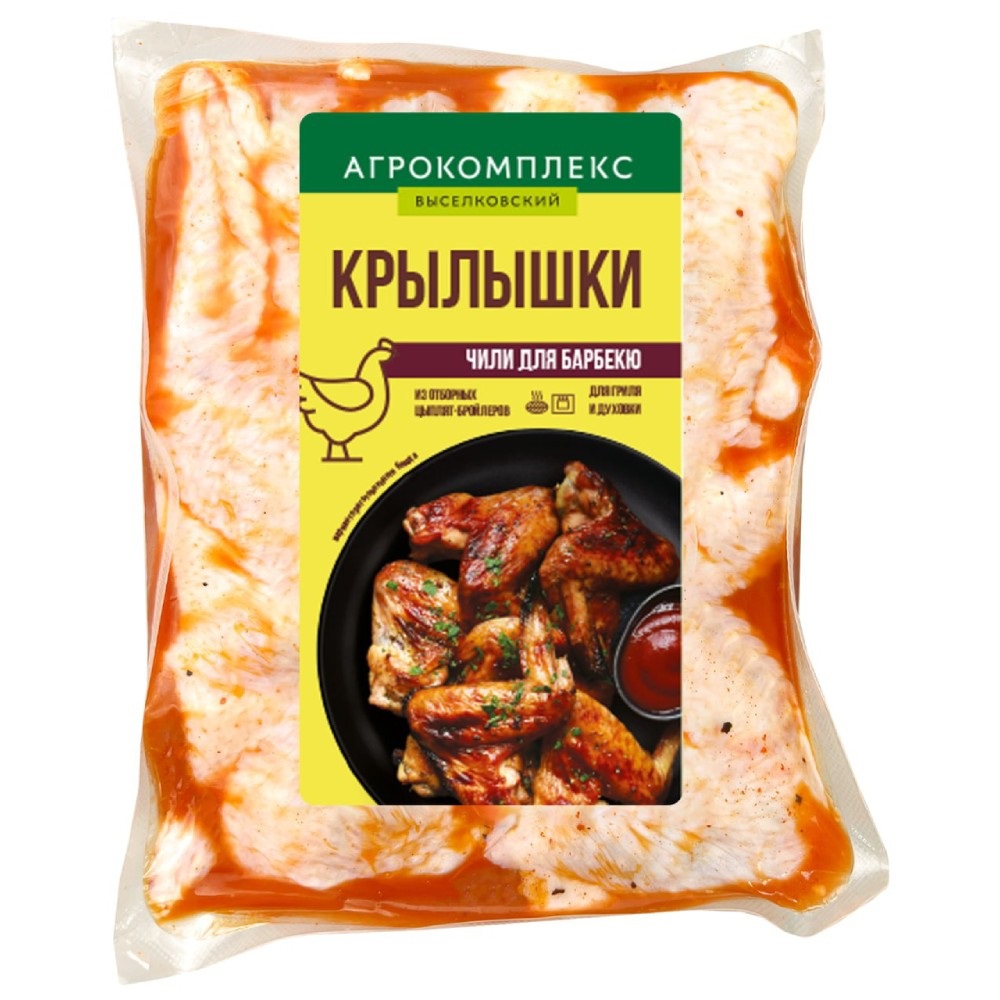 Пф из мяса цбкускмкмариновкрылышки Чили для барбекю охлпакет 10 кг Агрокомплекс 350₽
