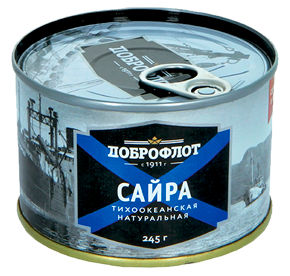 Сайра натуральная атлантическая без масла Доброфлот 245гр