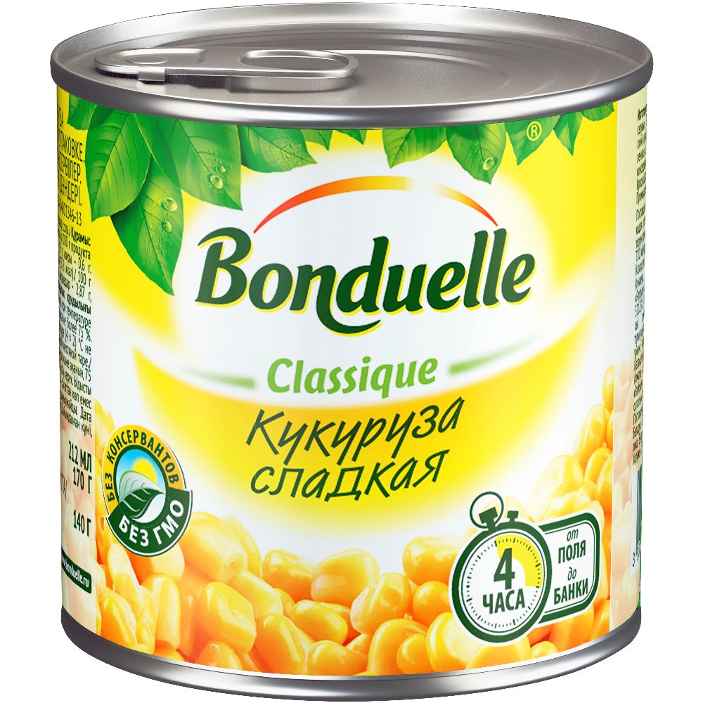 Кукуруза Bonduelle 212мл170г жб B Домино 100₽