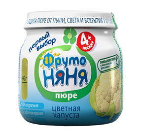Фрутоняня Пюре из Цветной Капусты {с 4,5 мес} 80г.