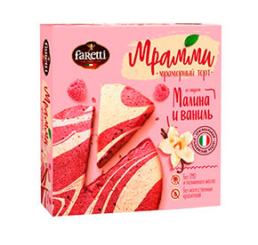 Торт бисквитный Мрамми Малина и ваниль 260гр