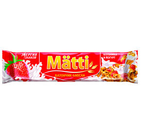 Matti батончик мюсли клубника и йогурт 24гр