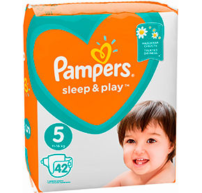 Подгузники Pampers Sleep Play Junior 5 с ромашкой 11-16кг 42шт