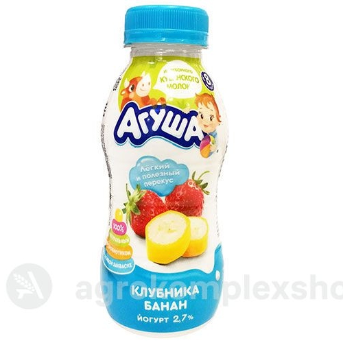Йогурт питьевой 2,7% Агуша клубника-банан 200гр
