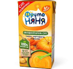 ФрутоНяня Пюре овощное со сливками "овощной крем-суп из тыквы, картофеля и моркови" 200гр