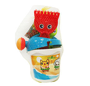 Песочный набор в лейке 3 предмета в сетке