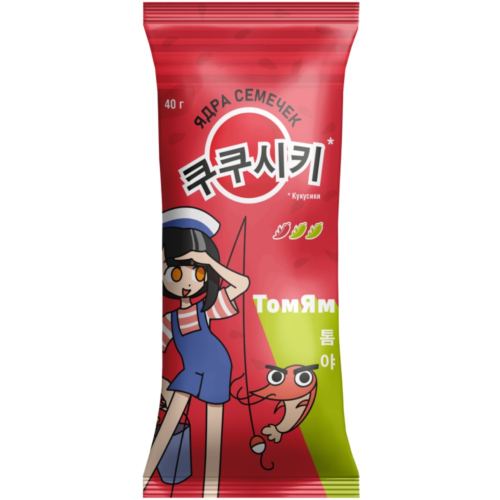 Ядра семечек подсолнечника жареные со вкусом Том Ям40г 40₽