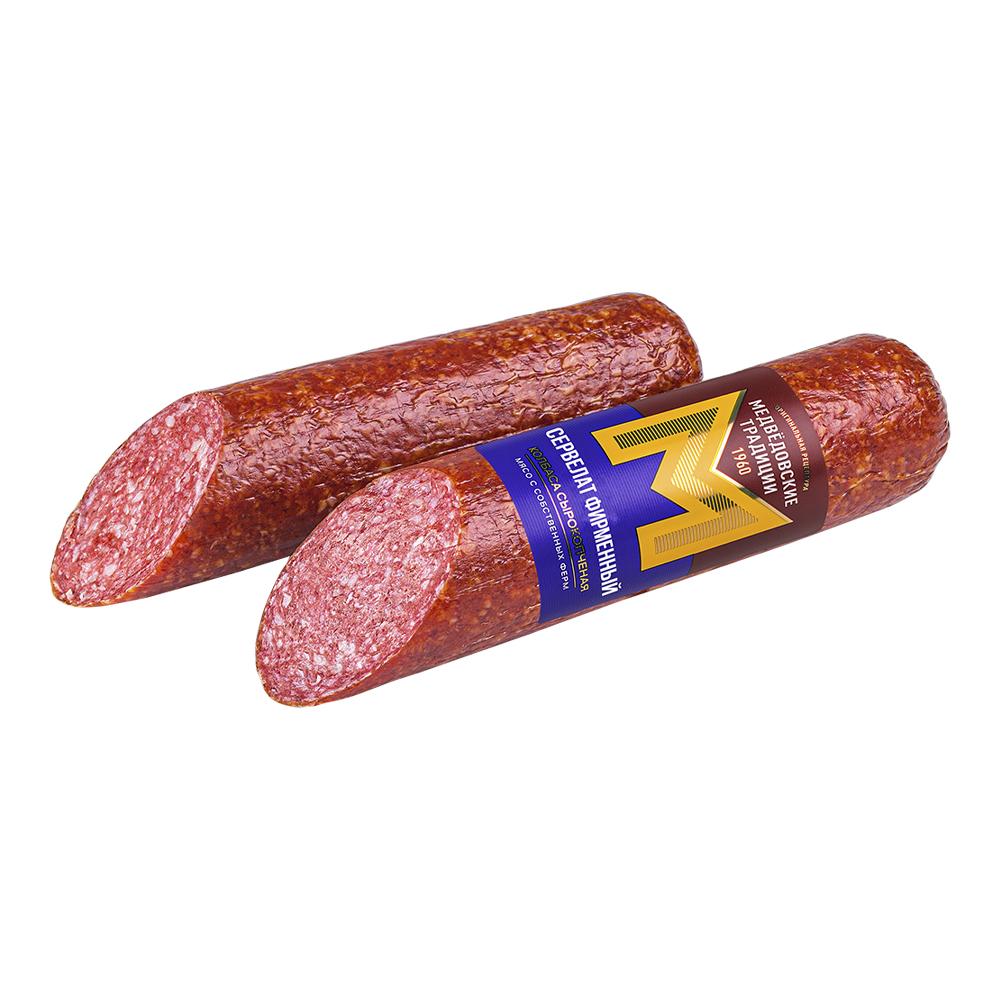 Колбаса сырокопченая Сервелат Фирменный 1 кг Медвёдовские традиции 1000₽