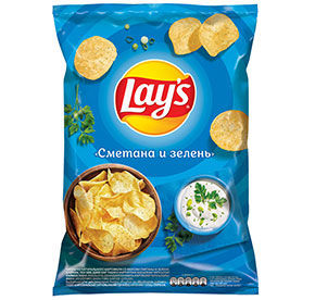 Чипсы LAY's  Сметана /Зелень 150г