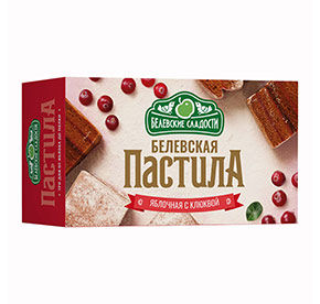 Изделие кондитерское Пастила яблочная с клюквой 100гр