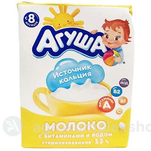 Молоко стерилизованное Агуша 3,2% 200мл