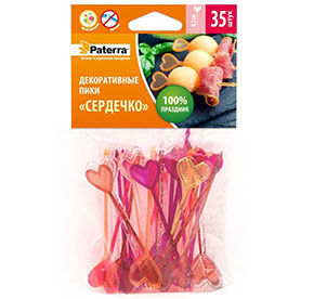 Декоративные пики СЕРДЕЧКО 85 мм 35шт PATERRA 
