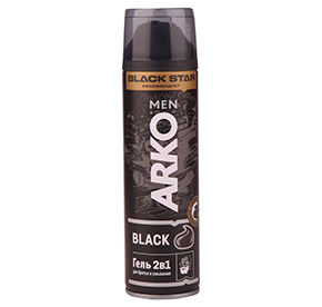 Гель для бритья 200 мл Arko 2в1 Black аэрозоль