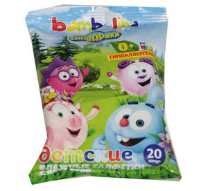 Салфетки влажные Смешарики детские Mix м/уп 20шт