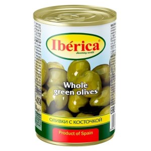 Оливки 300 гр Iberica с косточкой ж/б
