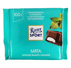 Шоколад Ritter Sport темный мята 100гр