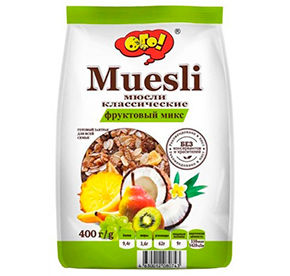Мюсли Ого Фруктовый микс м/уп 400гр