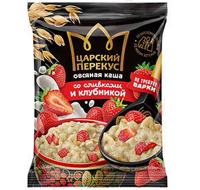 Каша Царский перекус овсяная НТВ клубника со сливками м/у 35гр