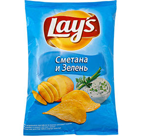 Чипсы картофельные LAYS Сметана и зелень 80гр