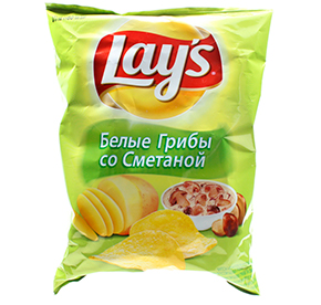 Чипсы Lays Белые грибы со сметаной 80гр