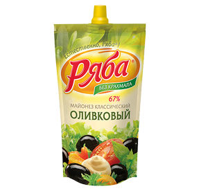 Майонез "РЯБА"тм 67% Оливк.372гр