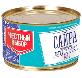 Сайра натуральная Честный Выбор ж/б 240гр