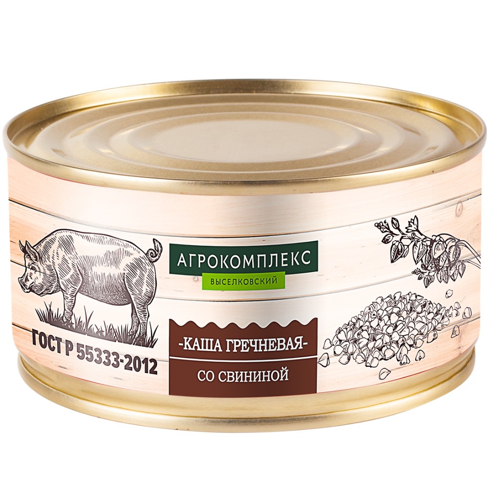 Каша гречневая со свининой ж/б 325гр