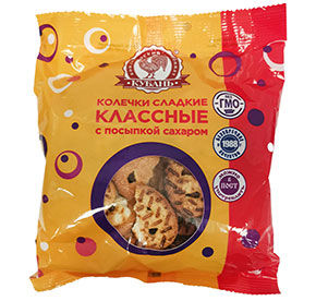 Колечки Классные сладкие с посыпкой сахаром 170 г мяг/уп