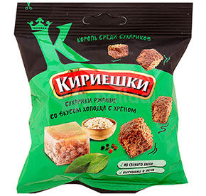 Сухарики ржаные Кириешки Холодец с хреном 40гр
