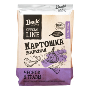Чипсы БРУТО Крафт картофельные Чеснок и травы 120 г