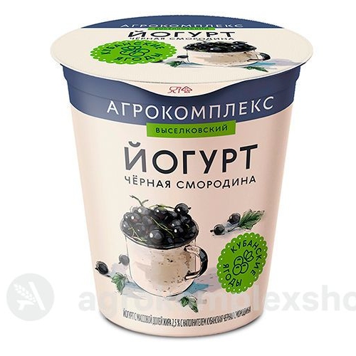 Йогурт с наполнителем Кубанская черная смородина 2,5% стакан 300гр
