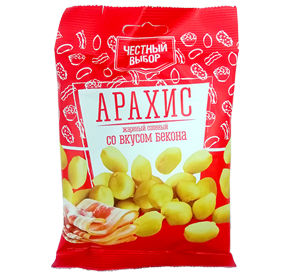 Арахис жареный соленый со вкусом бекона м/уп Честный Выбор 90гр