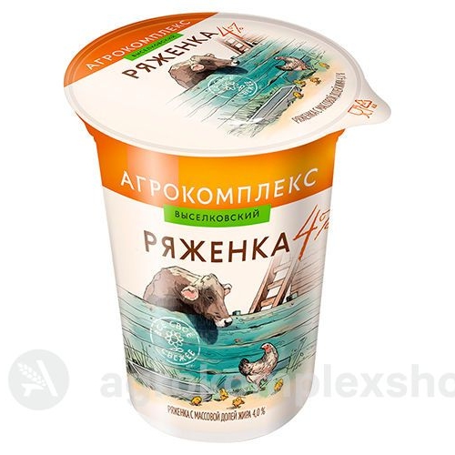 Ряженка 4% Агрокомплекс 300гр стакан