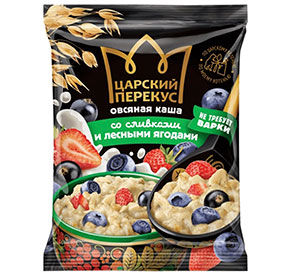 Каша Царский овсяная перекус НТВ лесные ягоды со сливками м/у 35гр